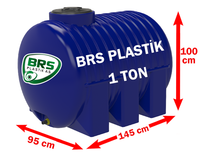 1 Tonluk Yatay Plastik Su Deposu