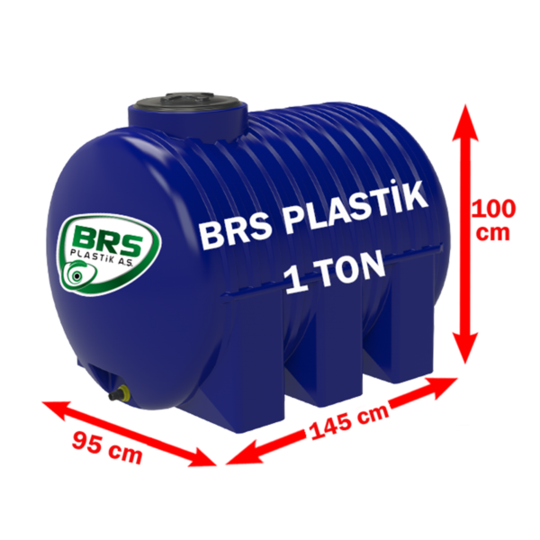 1 Ton Yatay Plastik Su Deposu