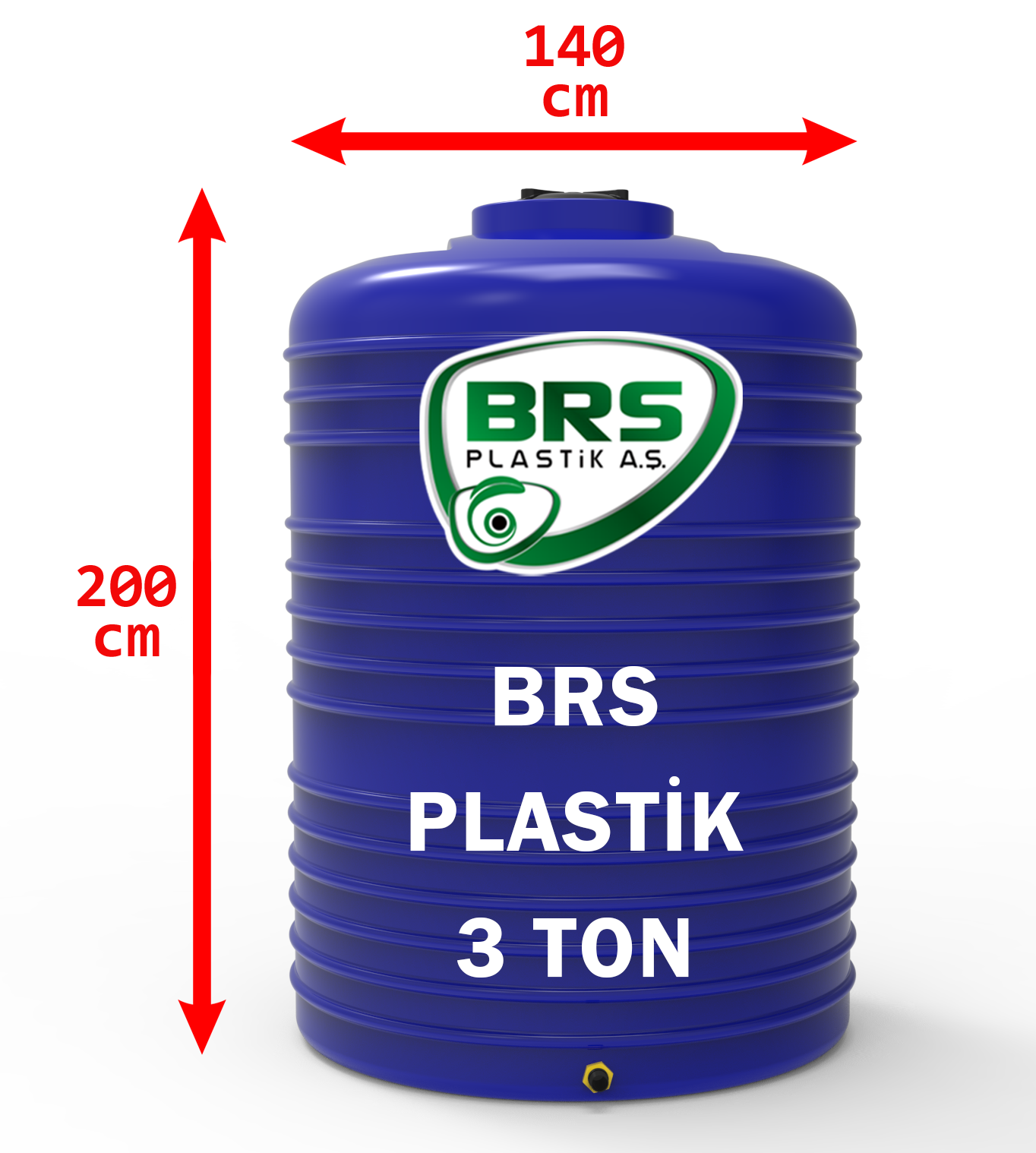 3 Tonluk Plastik Su Deposu