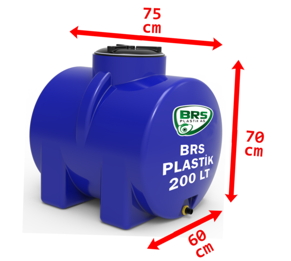 200 Litre Yatay Plastik Su Deposu