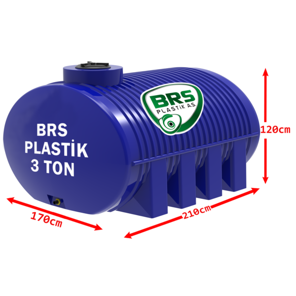 3 Ton Yatay Plastik Su Deposu